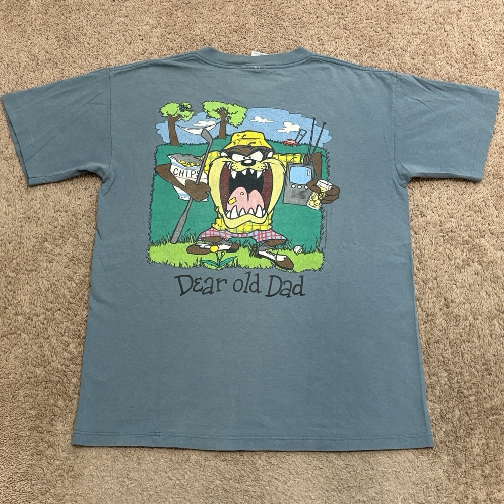 Vintage 1995 TAZ Dear Old Dad T-Shirt Mens Large Funny Cartoon Warner Bros 90s